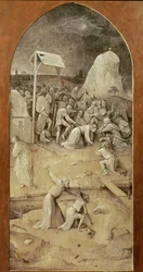 Le Christ sur le chemin du Calvaire, du triptyque de la Tentation de Saint Antoine (panneau extérieur gauche)